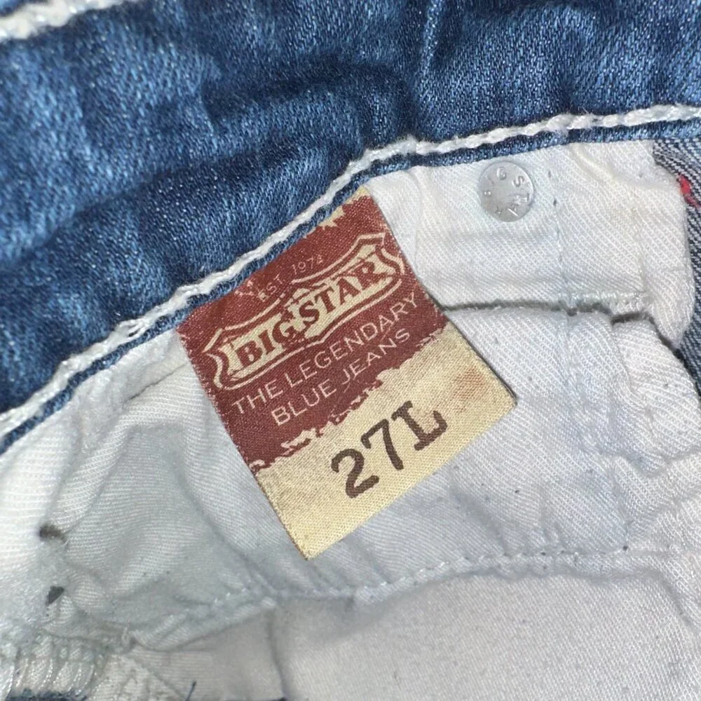 Big Star Remy Low Rise Women's Jeans Size 27 Long Dark Blue Bootcut Vintage - Picture 9 of 15